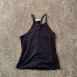 Ribbed High Neck Tank